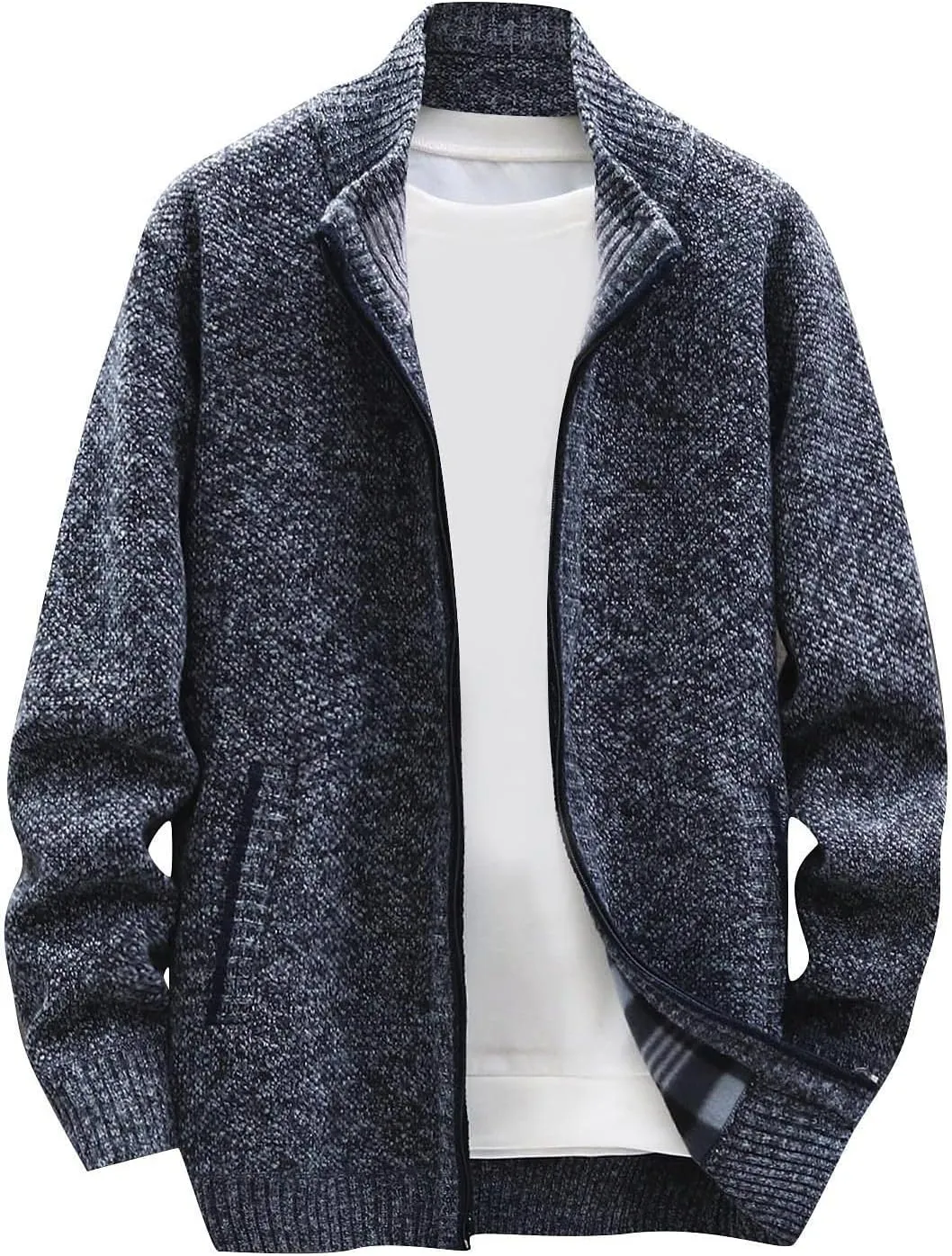 Ymosrh Mens Bomber Jackets Winter Men's Fashion Loose Cardigan Warm Lapel Hooded Jacket Sweater Jackets Lightweight