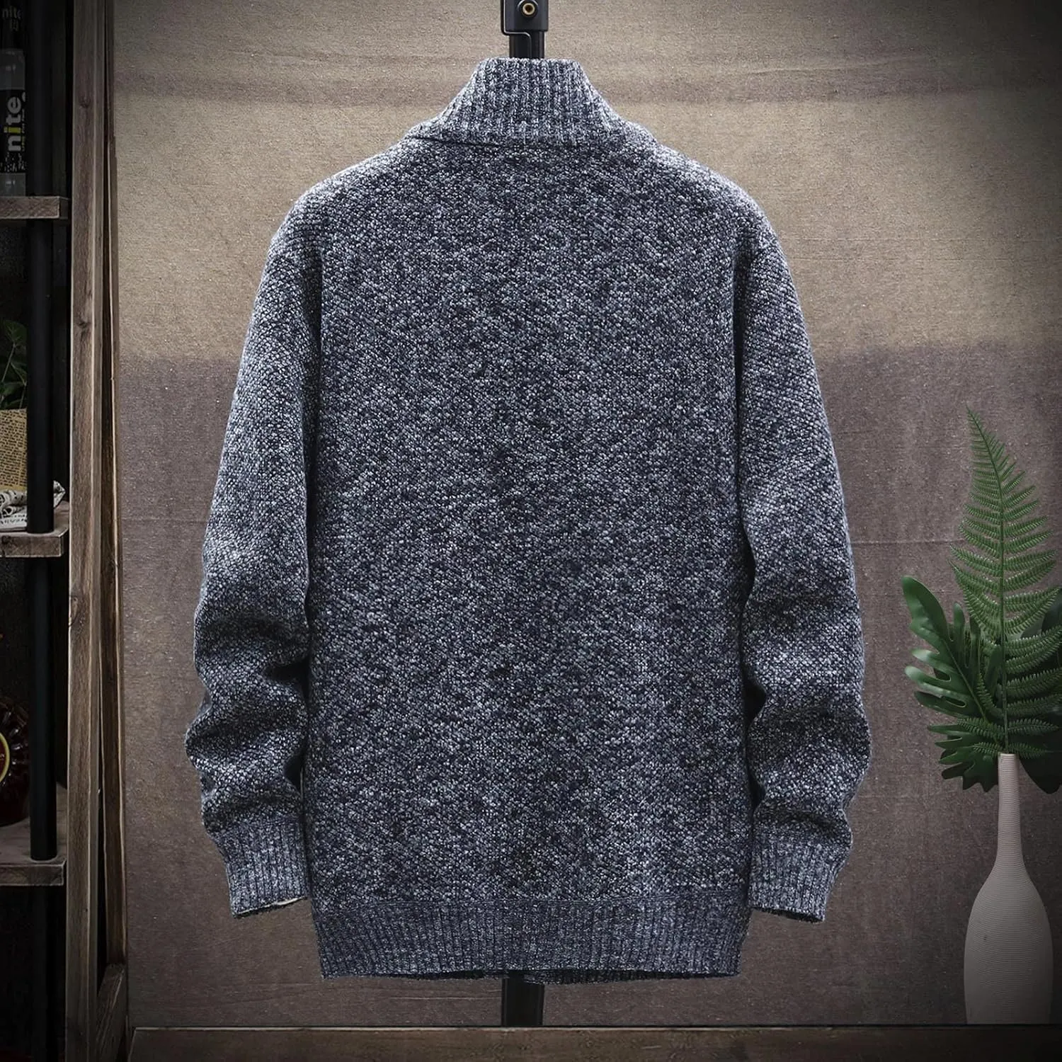 Ymosrh Mens Bomber Jackets Winter Men's Fashion Loose Cardigan Warm Lapel Hooded Jacket Sweater Jackets Lightweight