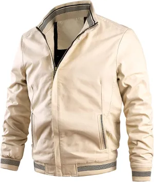 Ymosrh Mens Jackets Casual Spring Fall Thin Bomber Zip Pockets Coat Outwear Jackets Casual Stylish