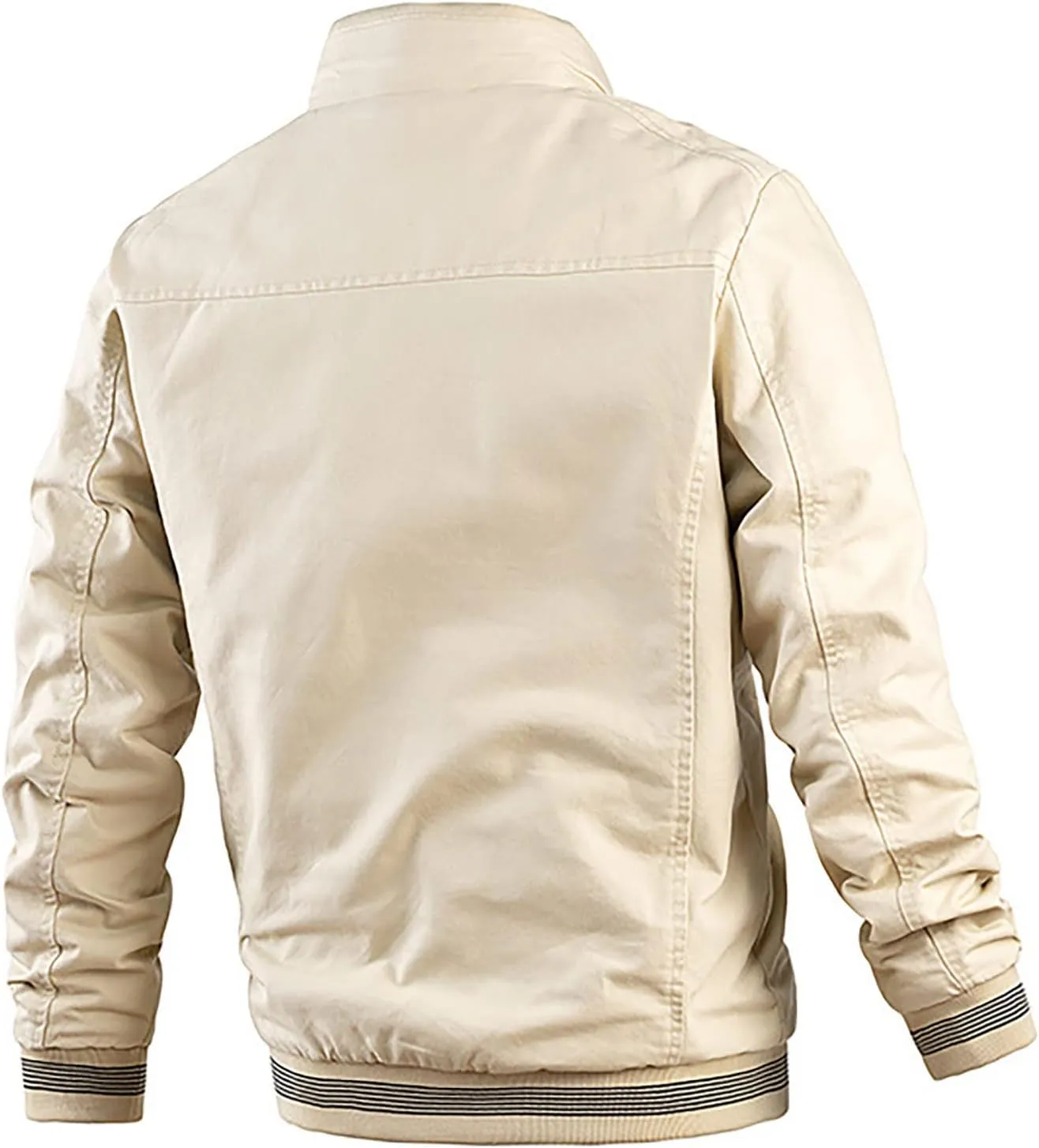 Ymosrh Mens Jackets Casual Spring Fall Thin Bomber Zip Pockets Coat Outwear Jackets Casual Stylish