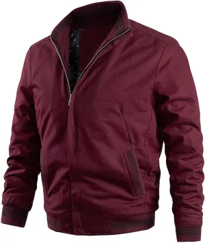 Ymosrh Mens Jackets Casual Spring Fall Thin Bomber Zip Pockets Coat Outwear Jackets Casual Stylish