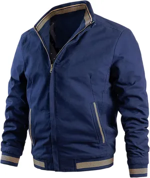 Ymosrh Mens Jackets Casual Spring Fall Thin Bomber Zip Pockets Coat Outwear Jackets Casual Stylish