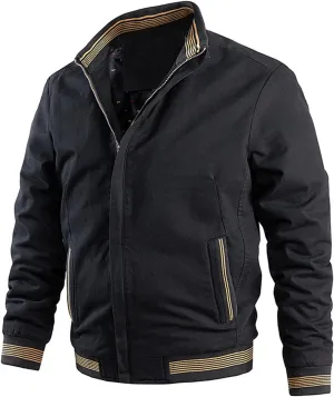 Ymosrh Mens Jackets Casual Spring Fall Thin Bomber Zip Pockets Coat Outwear Jackets Casual Stylish