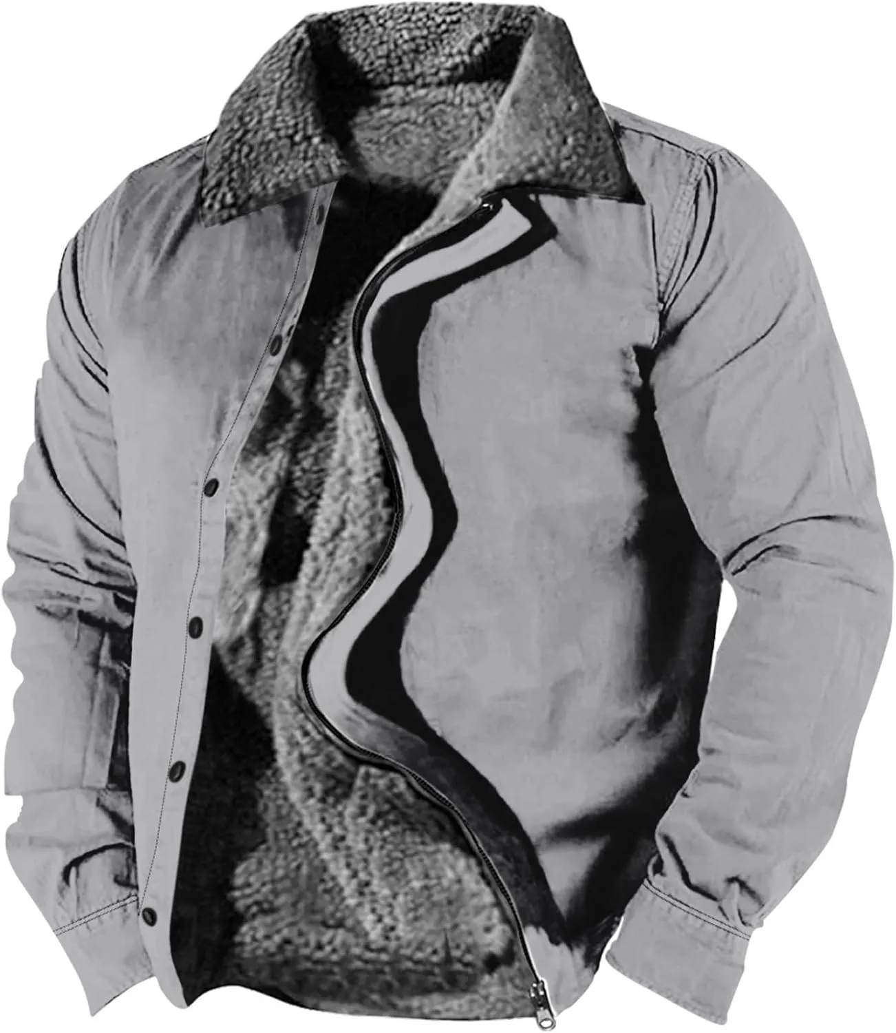 Ymosrh Men's Warm Winter Jackets Casual Sherpa Fleece Lined Jacket Fall Work Coats Casual Jackets, S-5XL