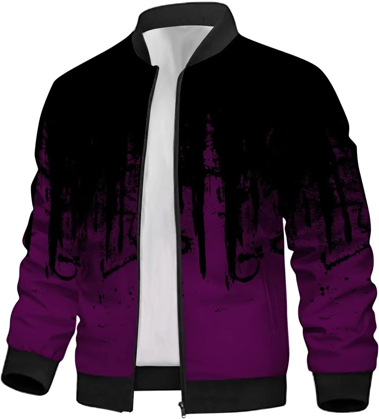 Ymosrh Packable Jacket Mens Autumn and Winter Men's Printed Thin Jackets Casual Versatile Jackets Jacket