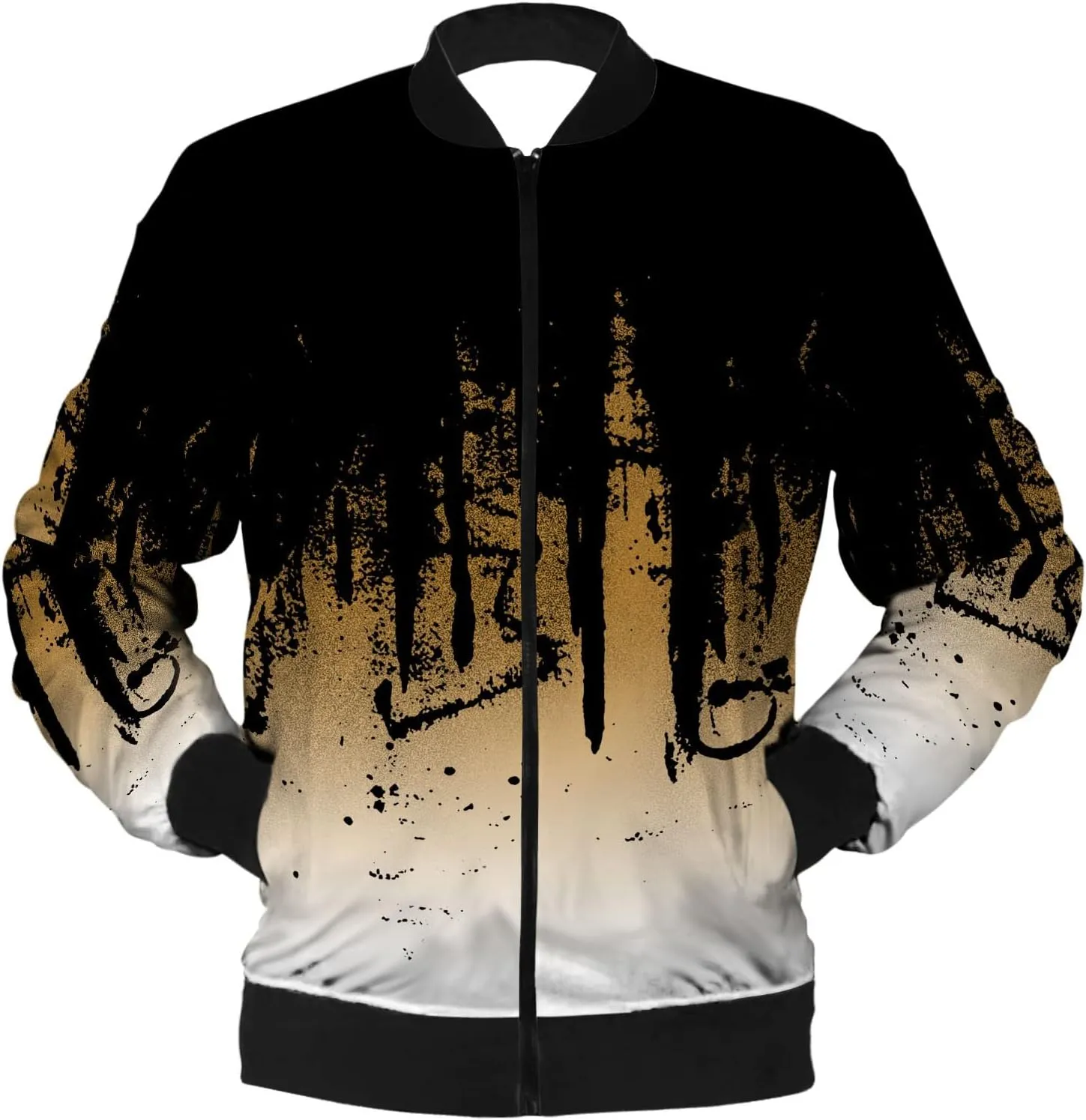 Ymosrh Packable Jacket Mens Autumn and Winter Men's Printed Thin Jackets Casual Versatile Jackets Jacket