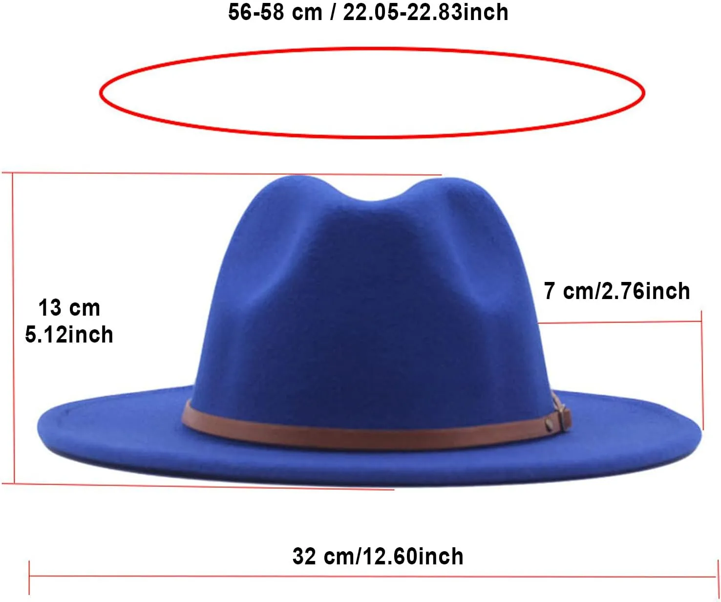 YOLAI Big Brim Panama Fedora Hat - Suede, Large, Men's & Women's Rancher Hat