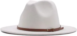 YOLAI Big Brim Panama Fedora Hat - Suede, Large, Men's & Women's Rancher Hat