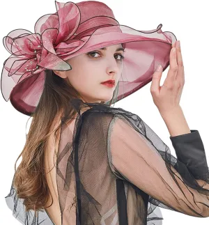 YOLAI Chruch Hats Fascinator Hat for Women Church Tea Party Headband Wedding Hat