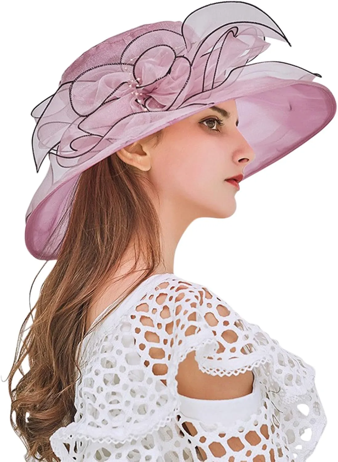 YOLAI Chruch Hats Fascinator Hat for Women Church Tea Party Headband Wedding Hat