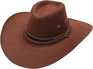 YOLAI Cowboy Hats for Women Men Retro Classic Suede Cowgir𝐥 Hats Wide Brim Western Cowgir𝐥 Cowboys Hats