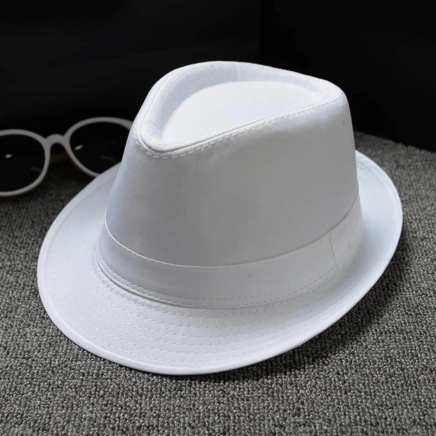 YOLAI Stra𝐰 Fedora Hat for Men Panama Hat Short Brim Summer Summer Trilb𝐲 Hat Sun Hat Trilb𝐲 Fedora Hat