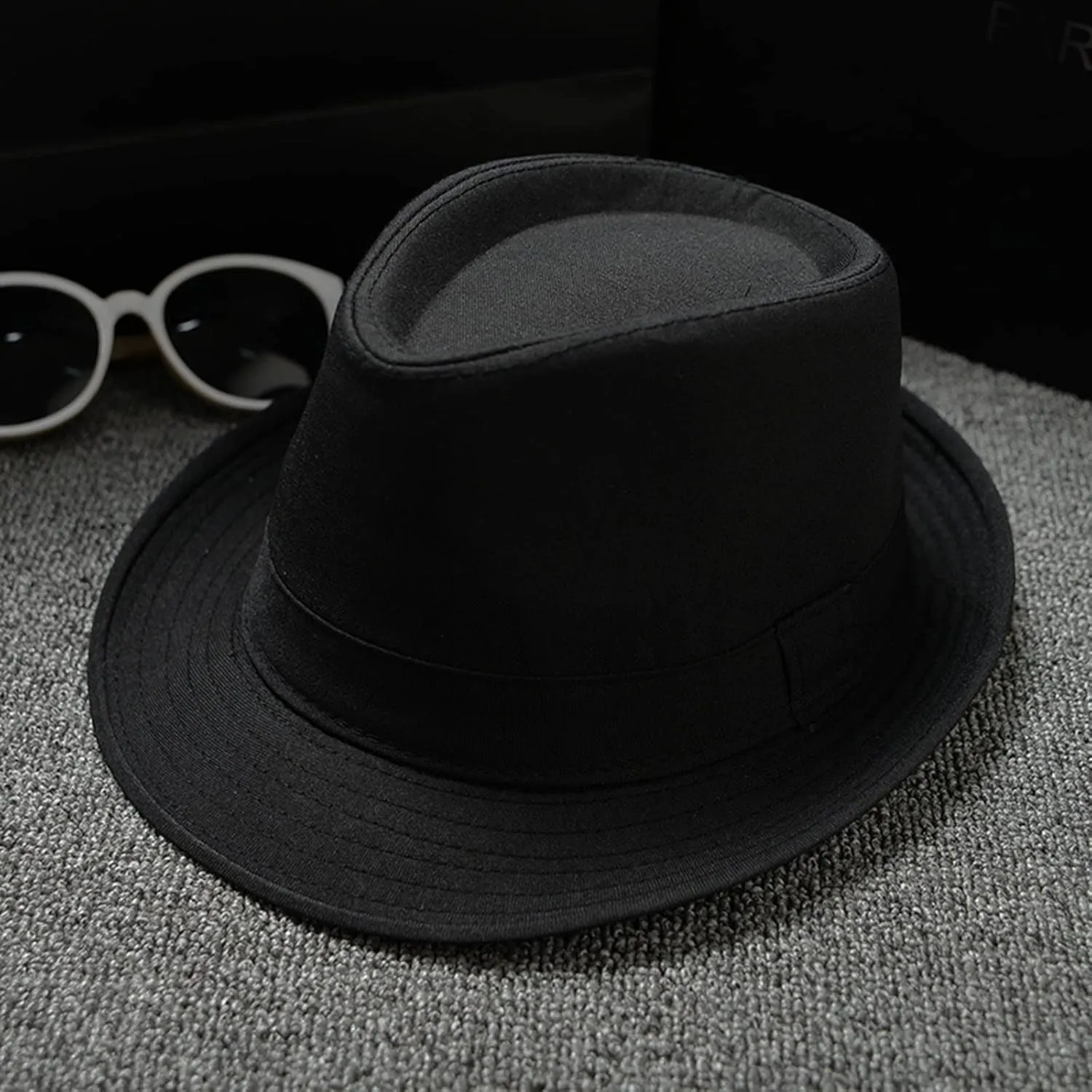 YOLAI Stra𝐰 Fedora Hat for Men Panama Hat Short Brim Summer Summer Trilb𝐲 Hat Sun Hat Trilb𝐲 Fedora Hat