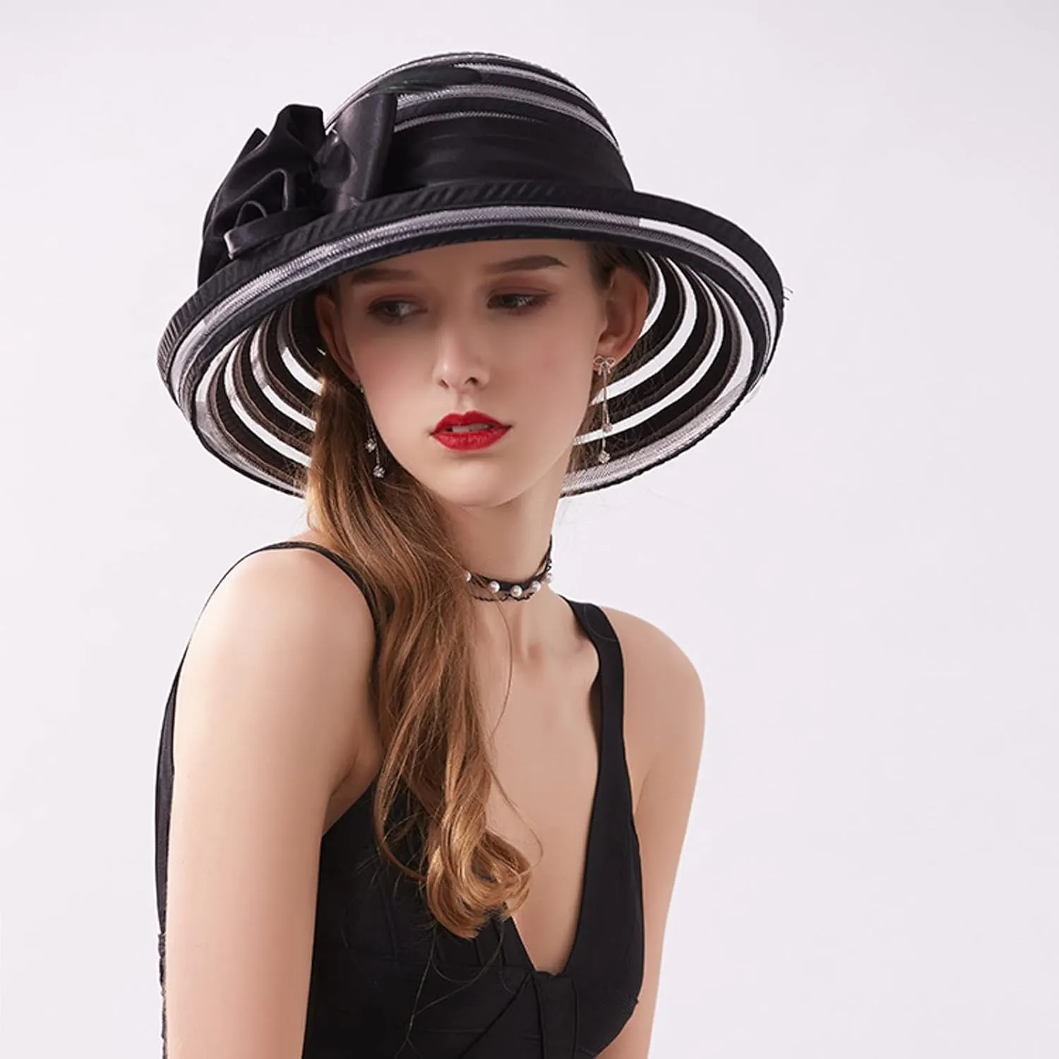 YOLAI Women 2024 Church Hats Fascinators Hat for Women Church Tea Party Headband Summer Wedding Cocktail Hat