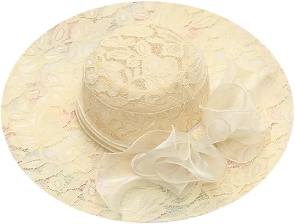 YOLAI Womens Classic Fascinator Rolled Brim Cloche Bucket Church Hat for Horse Racing Derby Event