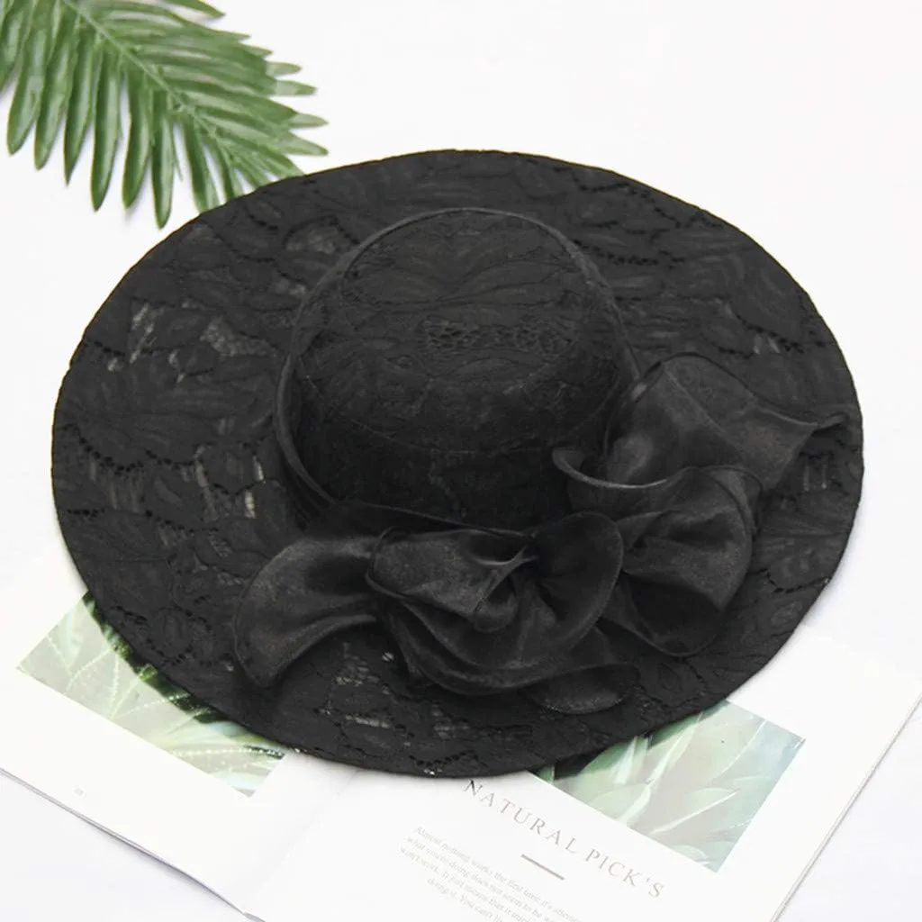 YOLAI Womens Classic Fascinator Rolled Brim Cloche Bucket Church Hat for Horse Racing Derby Event