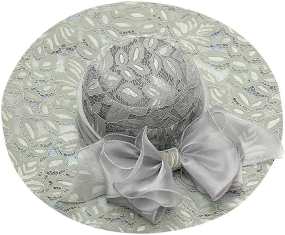 YOLAI Womens Classic Fascinator Rolled Brim Cloche Bucket Church Hat for Horse Racing Derby Event