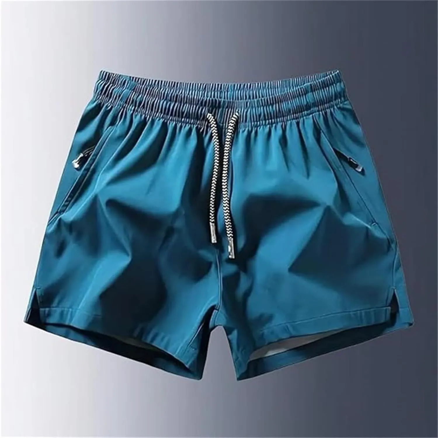 Yyclothing Mens Drawstring Shorts, Adjustable Elastic Lace-Up Gym Gym Solid Color Casual Athletic Quick Dry Shorts