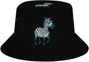 Zebra Eyesglasses Bucket Hat Lightweight Fishing Hat Wide Brim Sun Protection Cap for Men Women